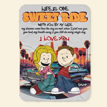 Load image into Gallery viewer, Personalized Blanket for Couples - Sweet Ride Design for Lowrider Lovers Blanket PopCulturePrints
