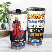 Load image into Gallery viewer, Personalized Superhero Dad Tumbler - Custom Names
