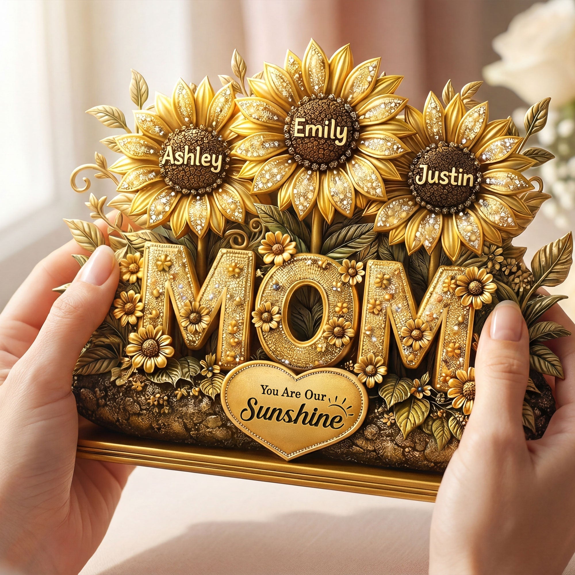 You Are Our Sunshine - Personalized Acrylic Plaque for Mom, Grandma & More Shaped Plaques PopCulturePrints