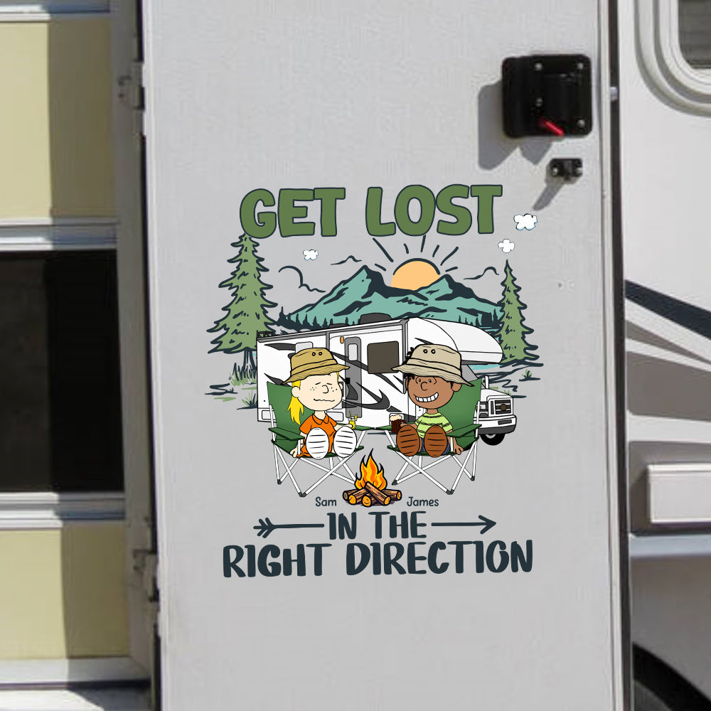 Personalized Camping Car Decal for Adventure Couples - Get Lost Decal Sticker PopCulturePrints