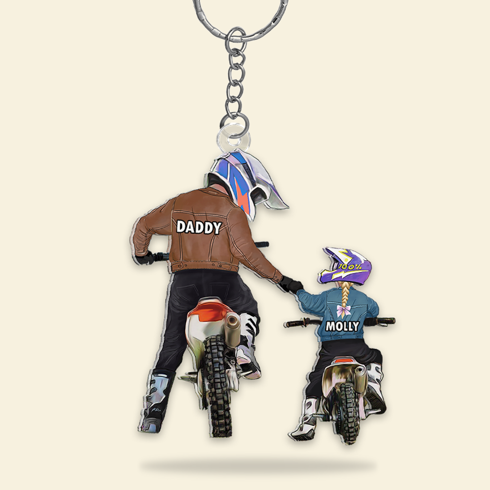 “Ride Together, Bond Forever” - Personalized Keychain for Dad and Kids - Perfect Gift for Father's Day Keychains PopCulturePrints