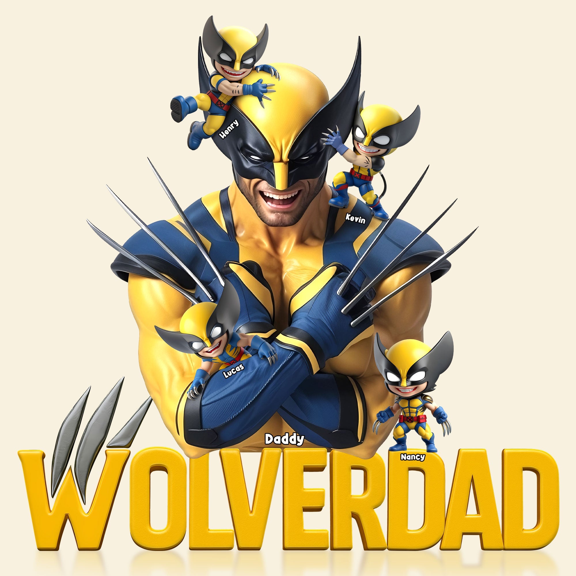 “A Dad's Love is Unbreakable” - Wild Claw Dad Acrylic Plaque - Personalized Gifts for Dads and Grandpas Shaped Plaques PopCulturePrints
