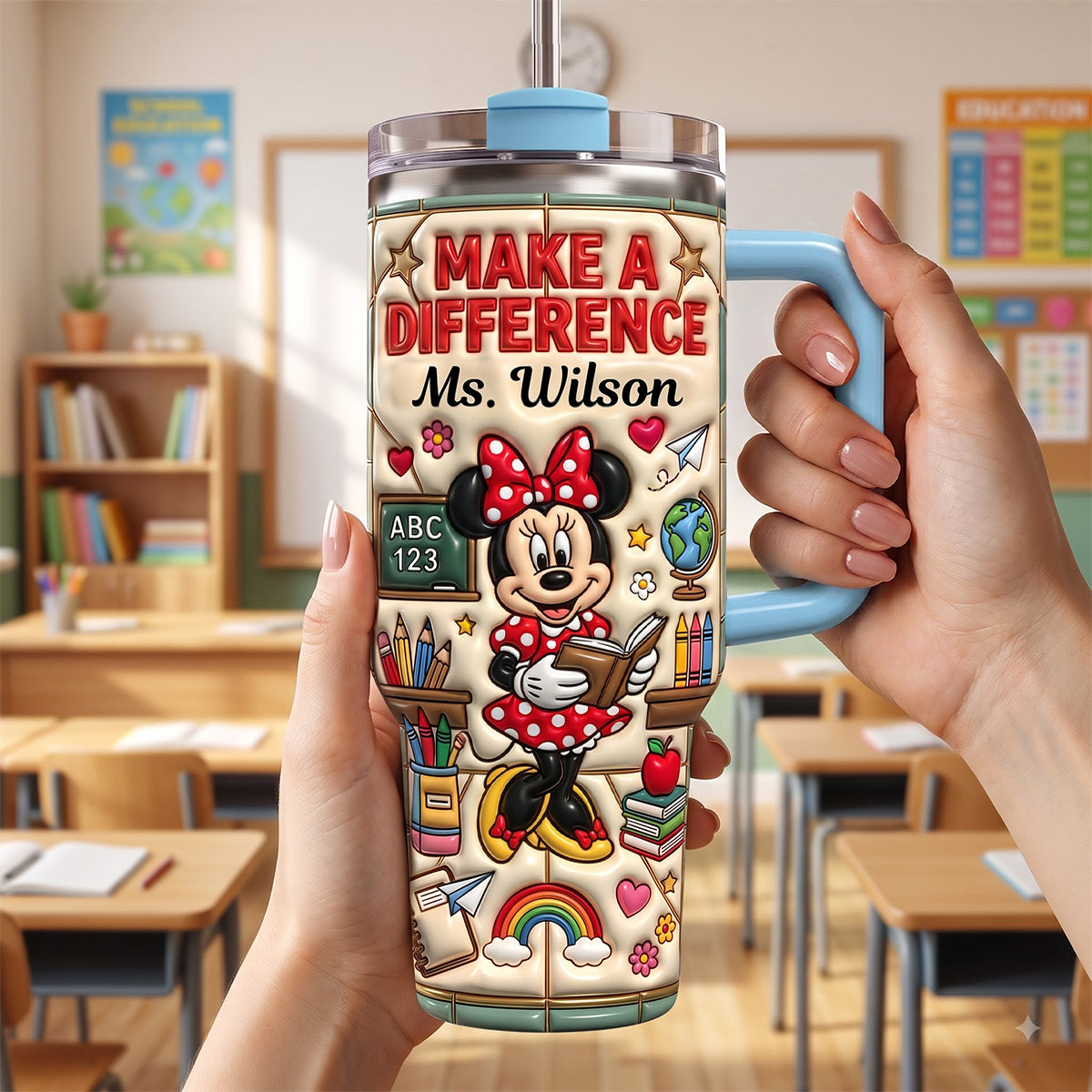Make A Difference Teacher Tumbler - Personalized Gift for Educators