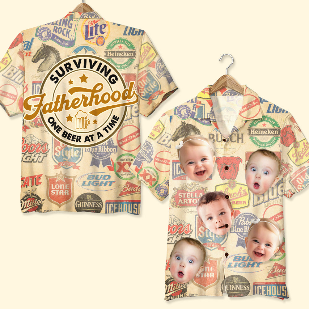 Custom Hawaiian Shirt for Dad with Personalized Photos Hawaiian Shirts PopCulturePrints
