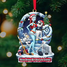 Load image into Gallery viewer, “House Divided But Our Love United” - Personalized Couple&#39;s Ornament - Unique Gift for Couples, Friends, and Loved Ones Ornament PopCulturePrints
