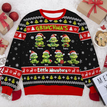 Load image into Gallery viewer, Custom Ugly Sweater for Grandma with Little Green Monsters
