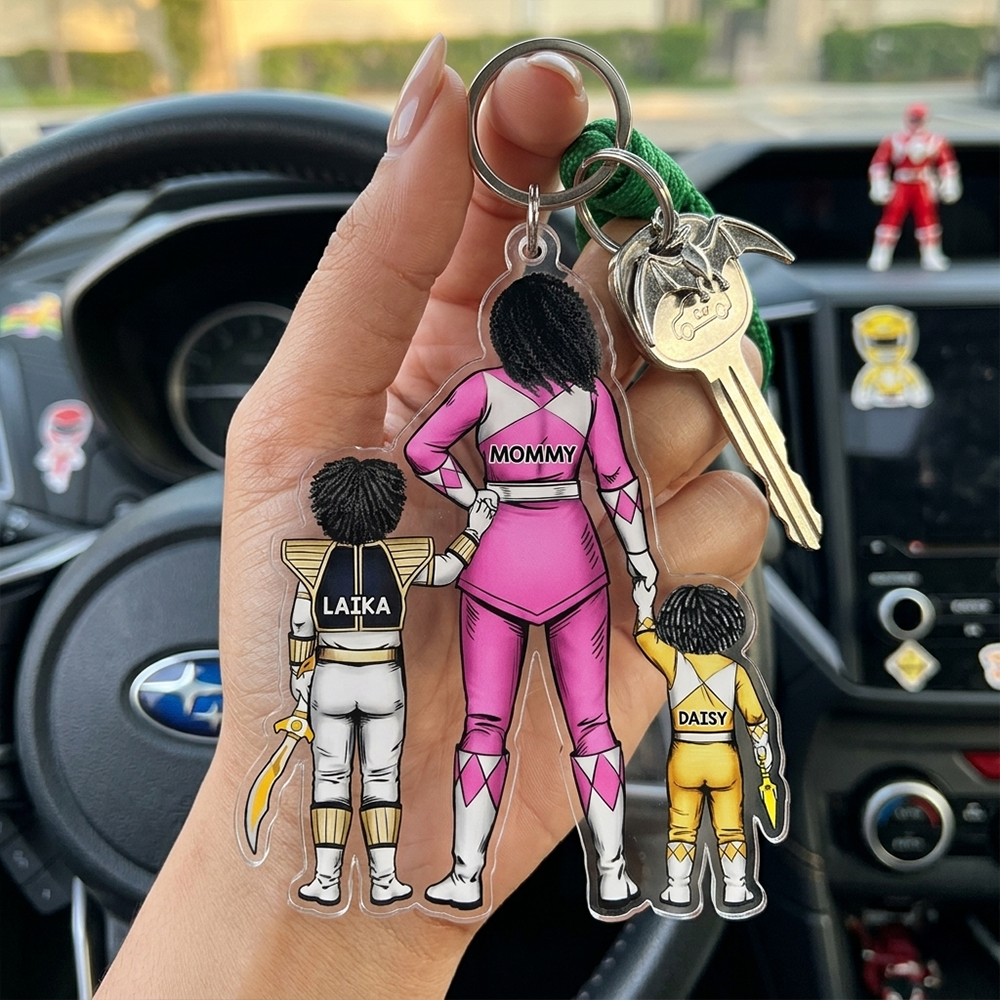 "A Mighty Mom is a Hero in Every Way" - Personalized Mighty Mom Acrylic Keychain - Custom Gift for Mom, Grandma, and Loved Ones Keychains PopCulturePrints