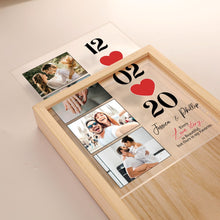 Load image into Gallery viewer, Personalized Love Story Light Box Photo Frame for Couples PopCulturePrints
