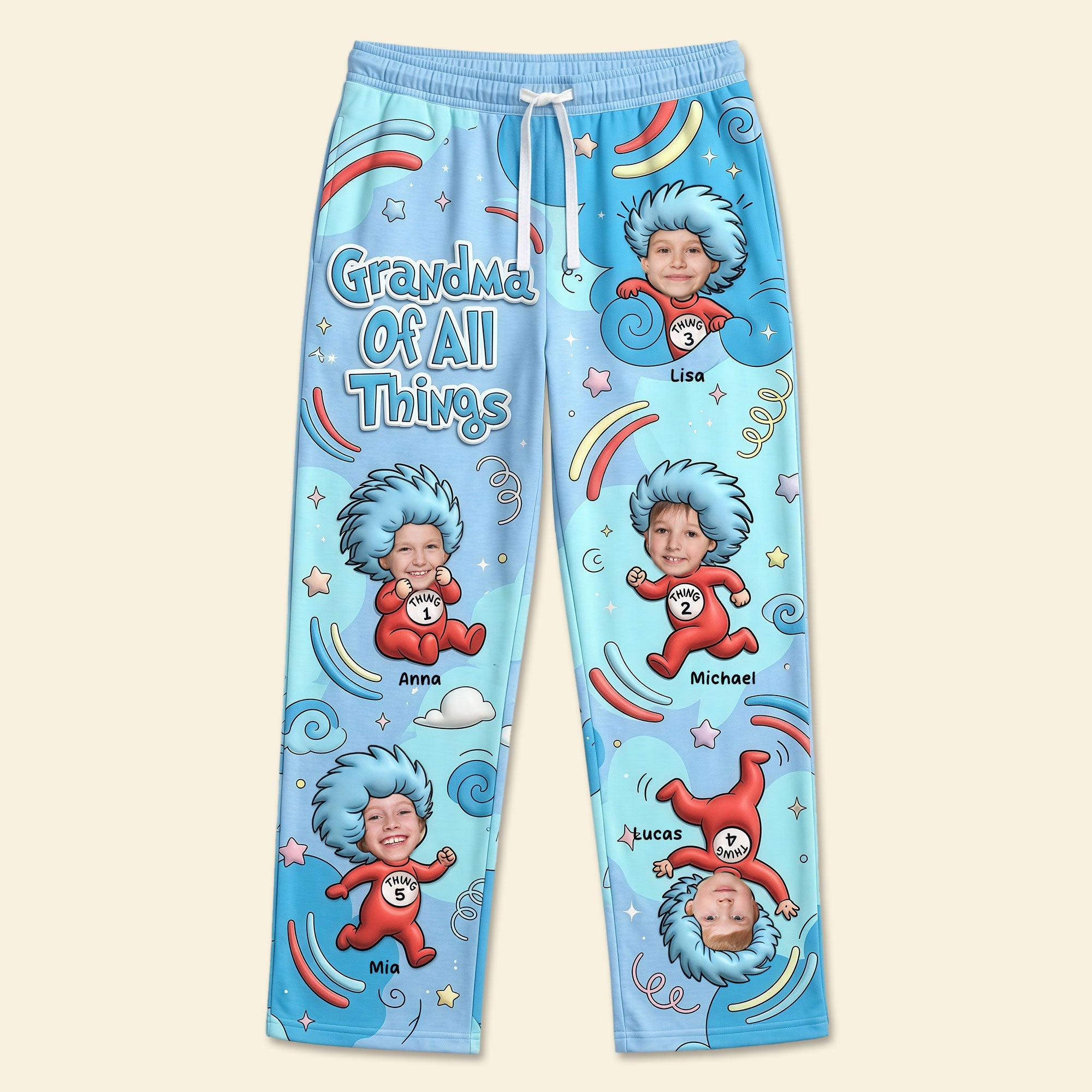 Grandma of All Things - Customized Love For Grandma Pajama Pants Pajama Pant PopCulturePrints