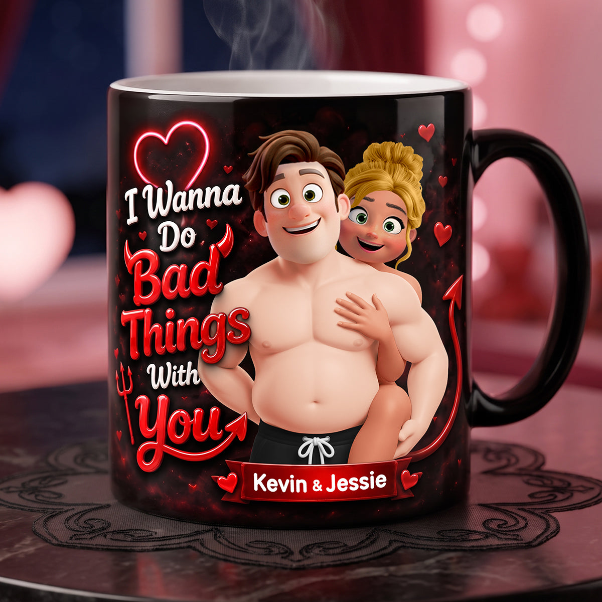 I Wanna Do Bad Things With You - Naughty Couples Magic Mug | Personalized Gift for Couples Coffee Mug PopCulturePrints