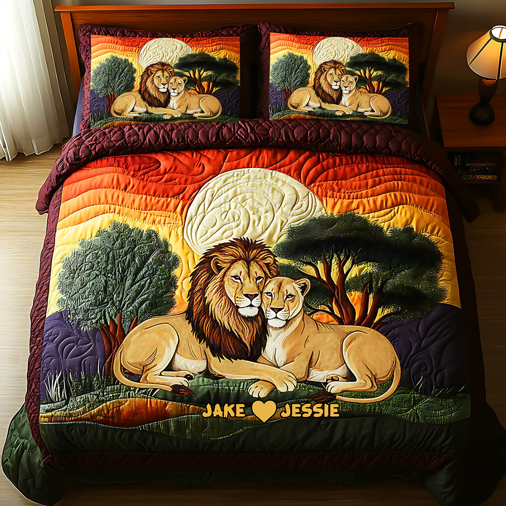 Embrace the Wild: Jungle Couple Quilt Bedding Set - Personalized Gifts for Couples Bedding Set PopCulturePrints