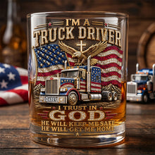 Load image into Gallery viewer, I'm a Truck Driver - Personalized Round Glass for Dad - Unique Father's Day Gift for Christian Truck Drivers Glass PopCulturePrints
