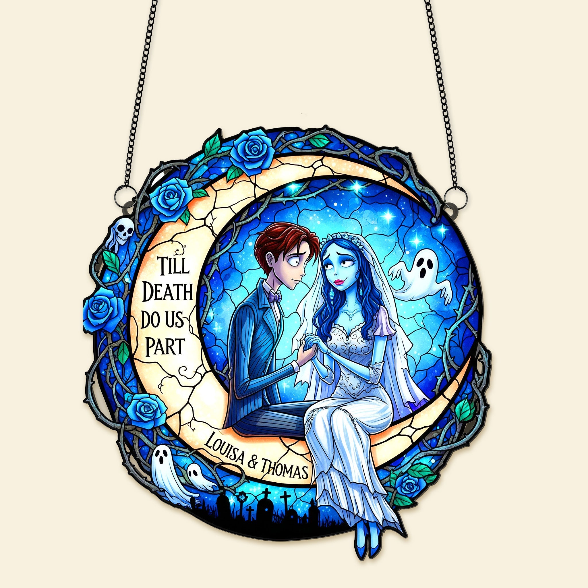 Till Death Do Us Part Suncatcher Ornament - Personalized Gift for Couples Ornament PopCulturePrints