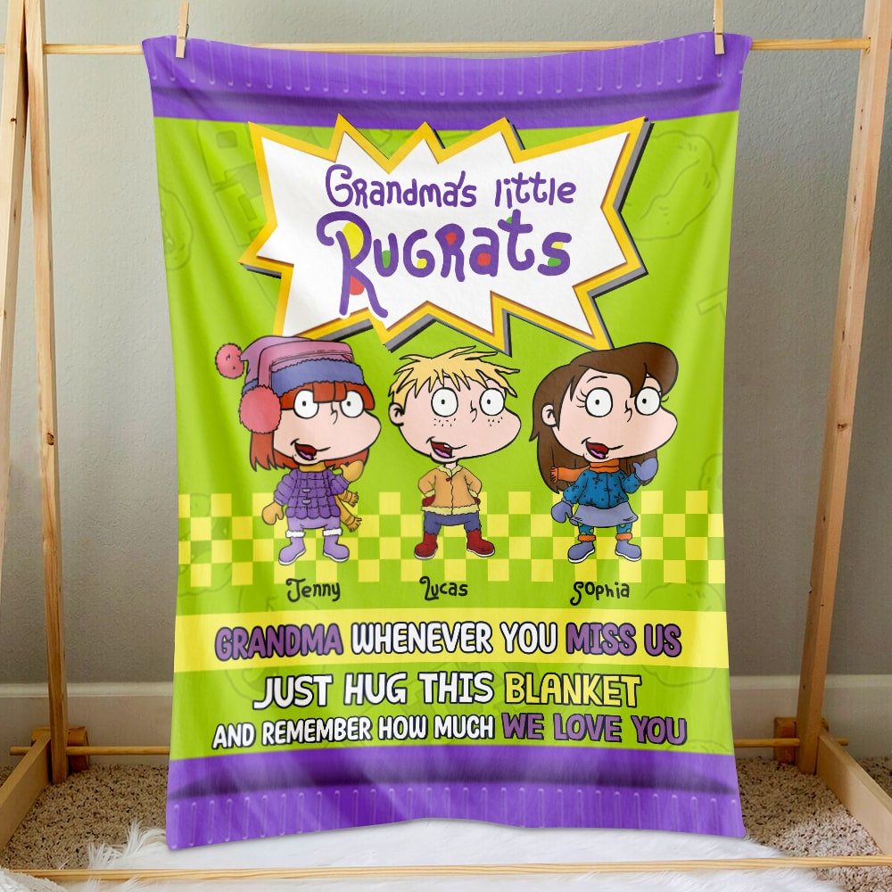 Personalized Grandma's Little Rugrats Blanket - Perfect Gift for Grandparents Blanket PopCulturePrints