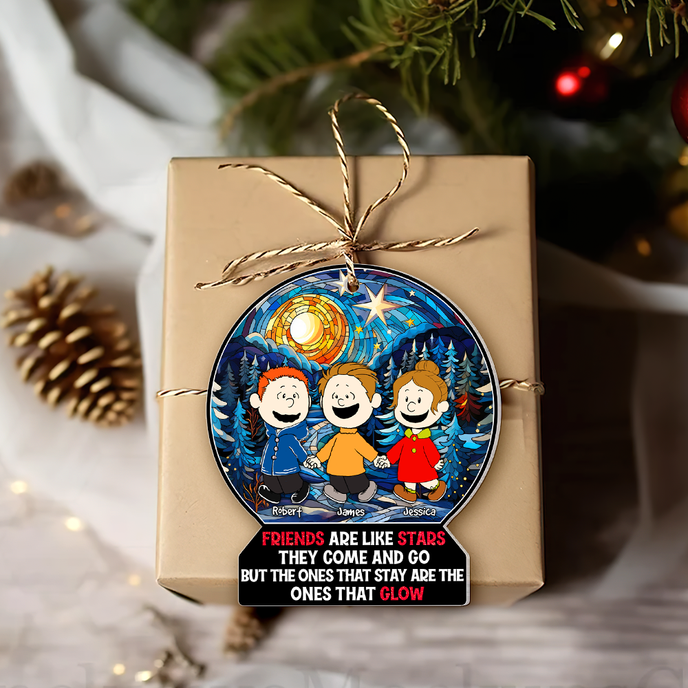 Personalized Christmas Ornament for Friends - Starry Night Design Ornament PopCulturePrints