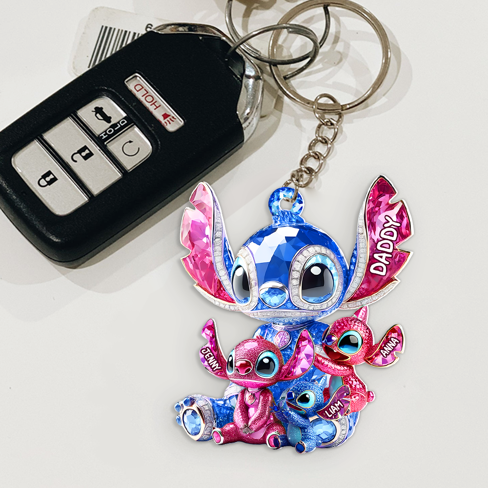 “A Daddys’ Love” - Monster Dad Keychain - Personalized Gifts for Dad Keychains PopCulturePrints