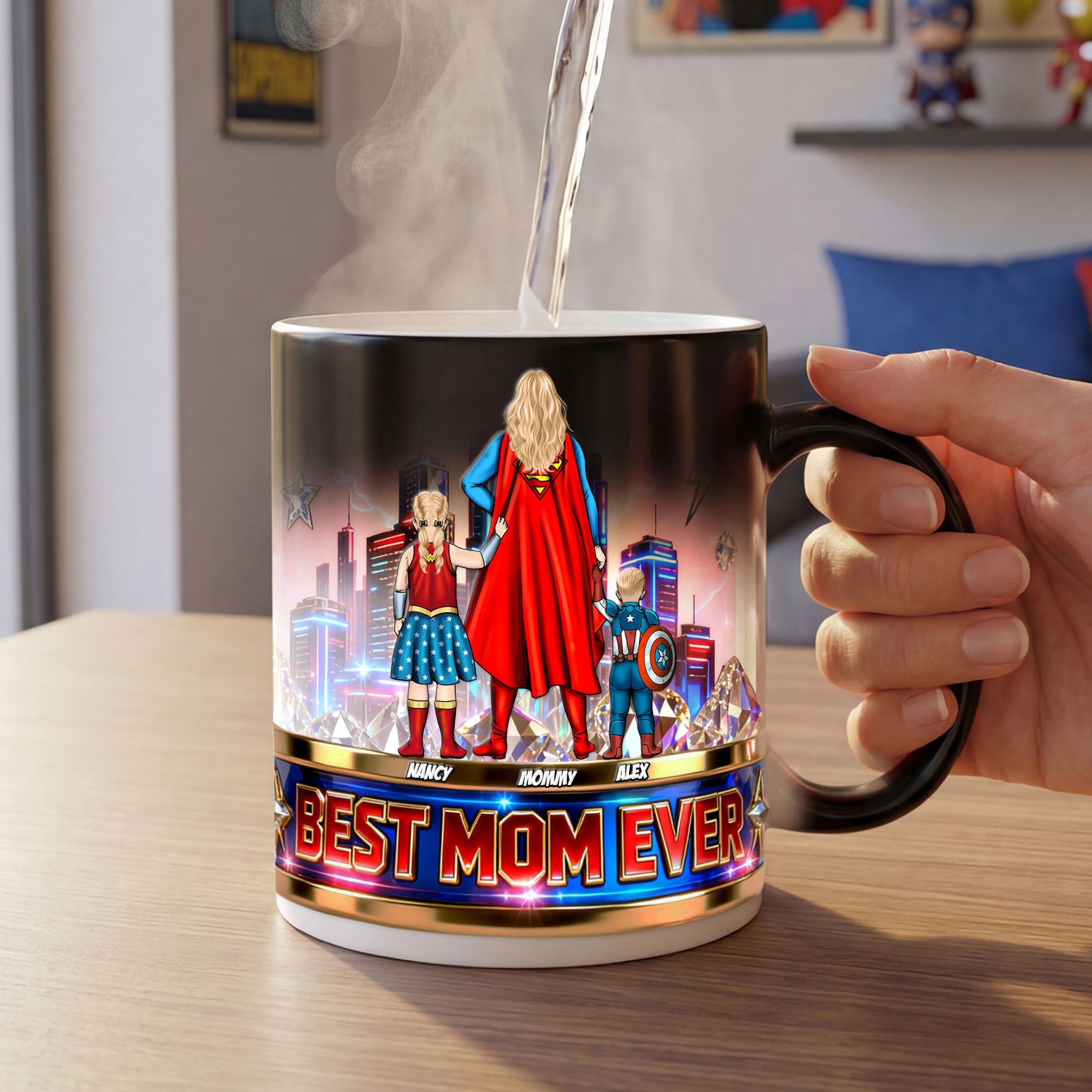 Best Mom Ever - Powerful Mom And Kids Magic Ceramic Coffee Mug - Personalized Gift for Mom, Grandma & Special Occasions Coffee Mug PopCulturePrints