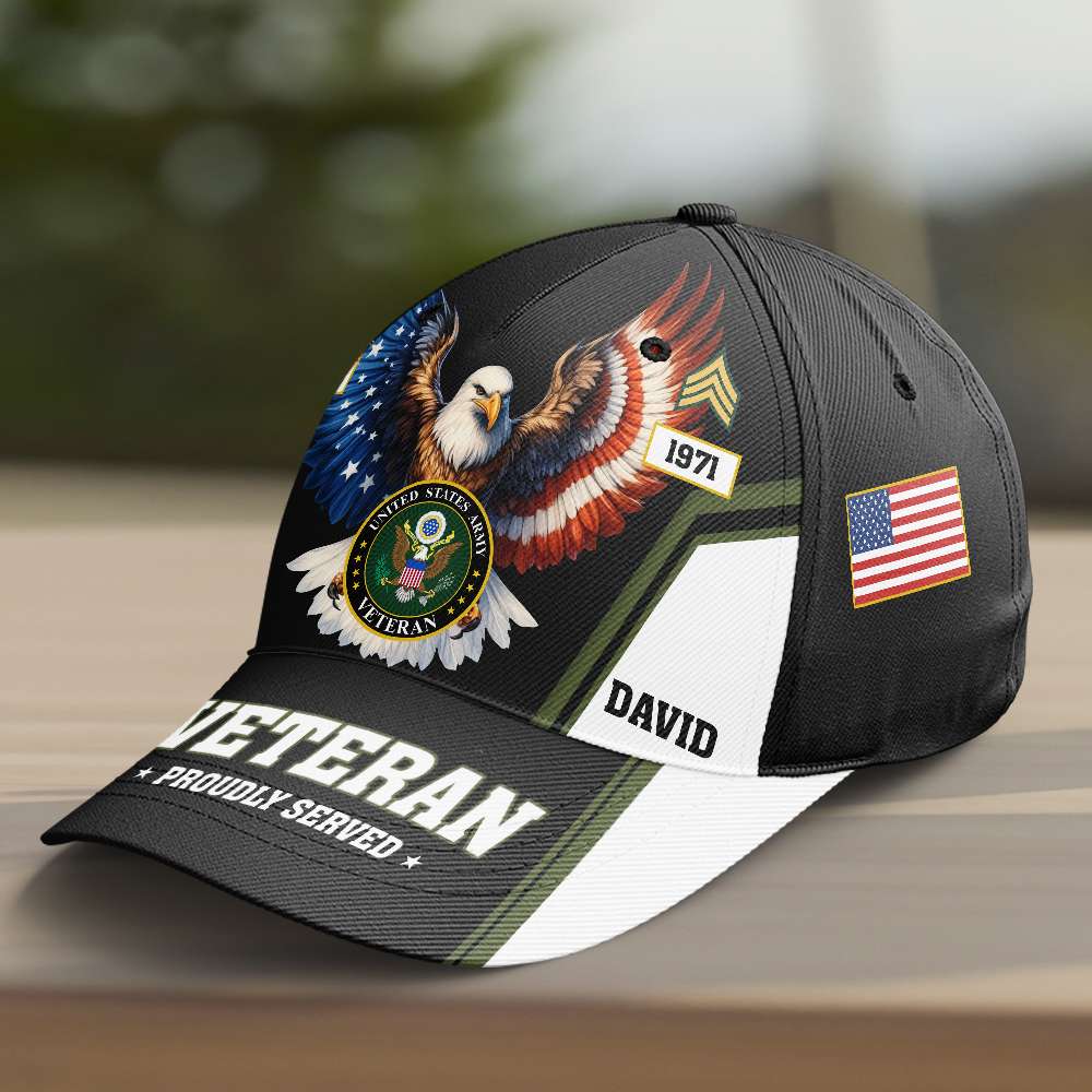 Personalized Veteran Eagle Tribute Cap