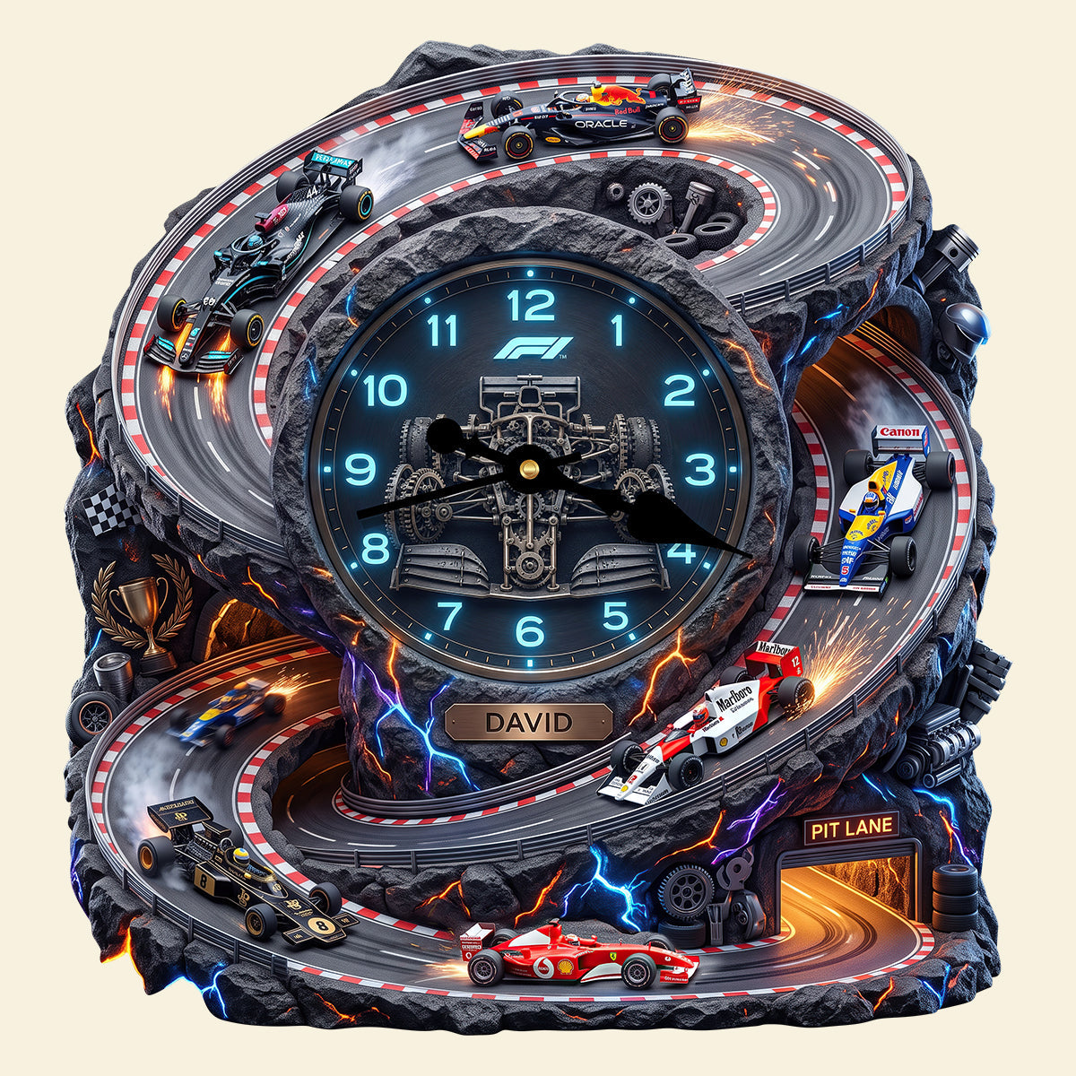 Rev Up Your Space! Personalized Hairpin Turn Wall Hanging Clock for Speed Lovers Hanging Wall Clock PopCulturePrints