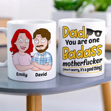 Load image into Gallery viewer, Funny Personalized Dad Mug - Badass Father Design Coffee Mug PopCulturePrints
