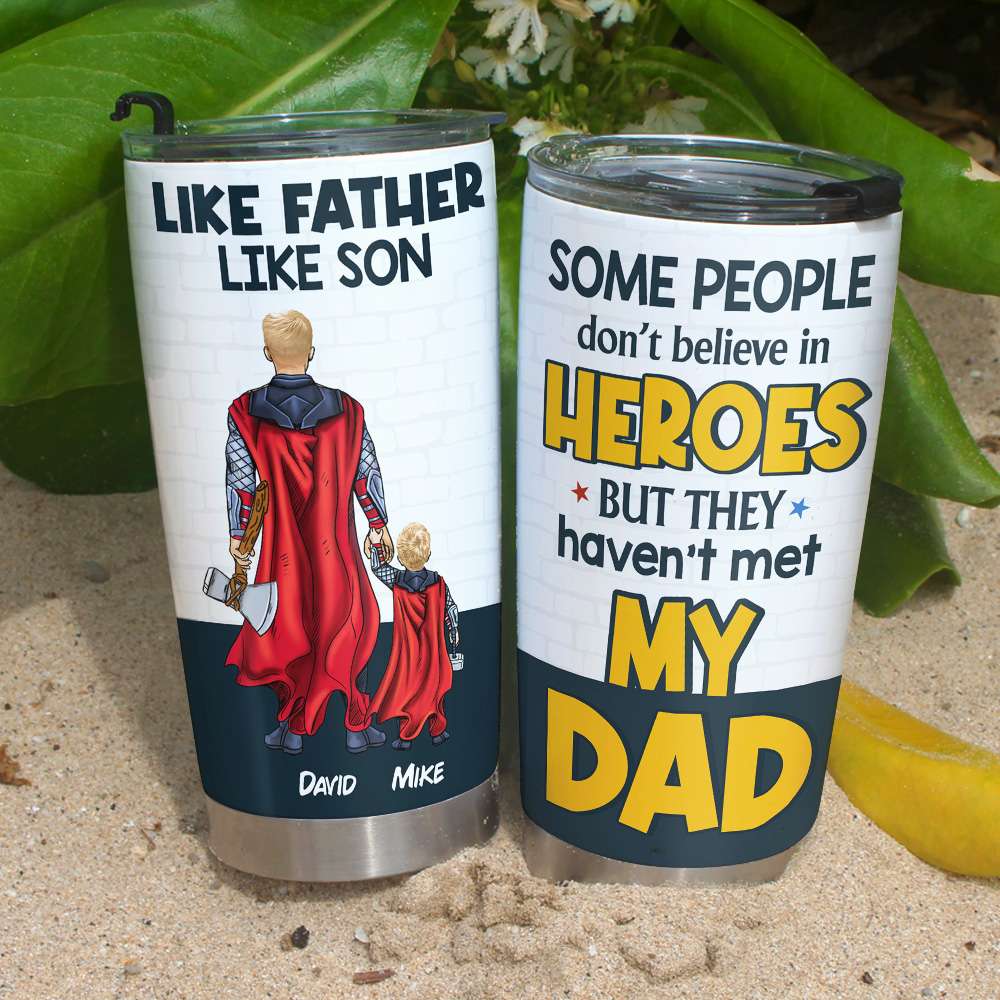 Hero Dad Personalized Tumbler - Like Father Like Son