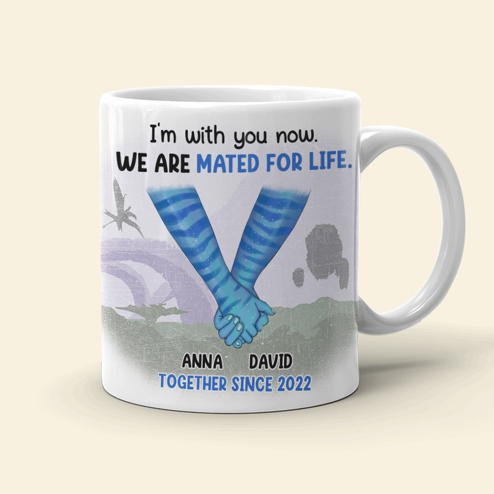 Personalized Mated for Life Couple Mug - Custom Names & Dates | Valentine's Day Gifts Coffee Mug PopCulturePrints