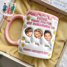 Load image into Gallery viewer, “Mom, Thank You for Not Swallowing Us” - Unique Personalized Coffee Mug for Mothers Coffee Mug PopCulturePrints
