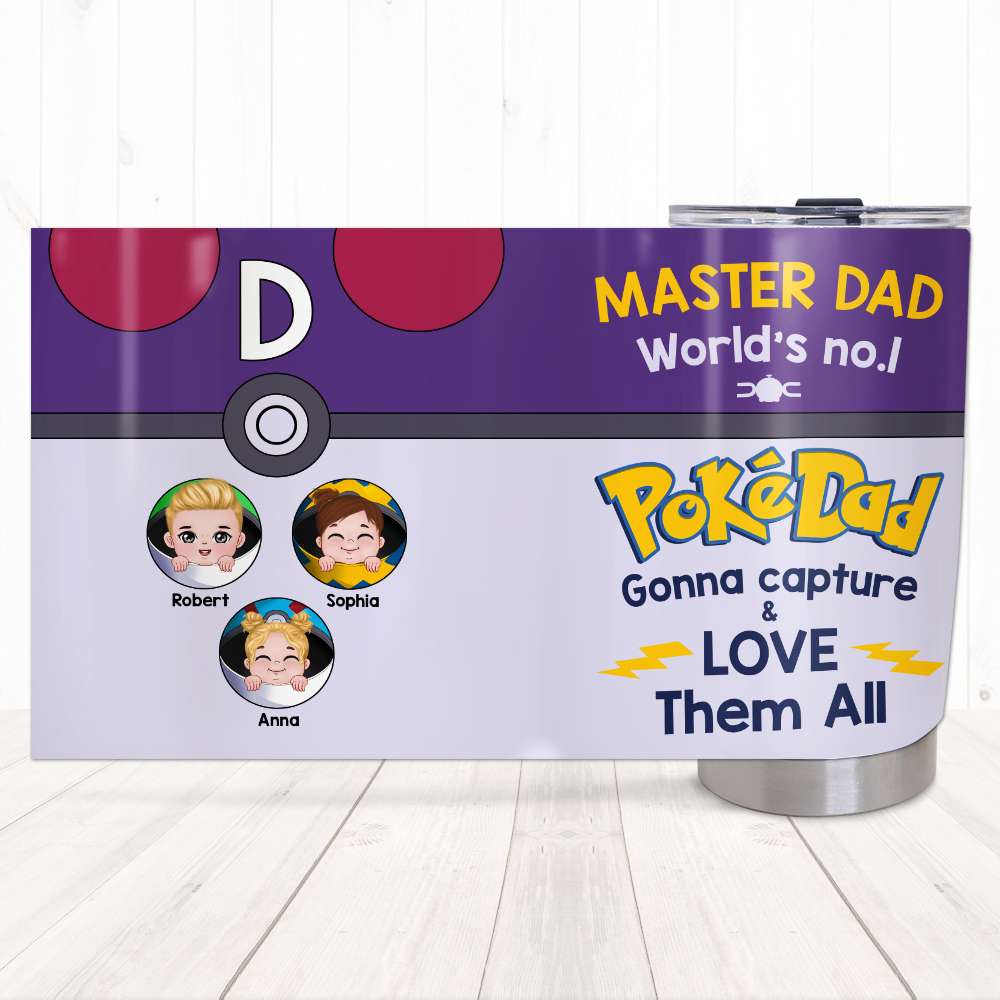 Customized Master Dad Tumbler - PokéDad Edition