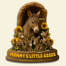 Load image into Gallery viewer, “Mama &amp; Her Little Asses” - Personalized Donkey Acrylic Plaque - Gift for Mom &amp; Grandma Shaped Plaques PopCulturePrints
