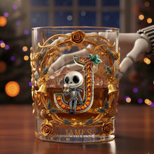 Load image into Gallery viewer, &quot;Embrace the Spooky Season with a Touch of Elegance&quot; - Personalized Spooky Gothic Alphabet Glass Mug - A Perfect Gift for Halloween Enthusiasts, Friends, and Family Whiskey Glass PopCulturePrints

