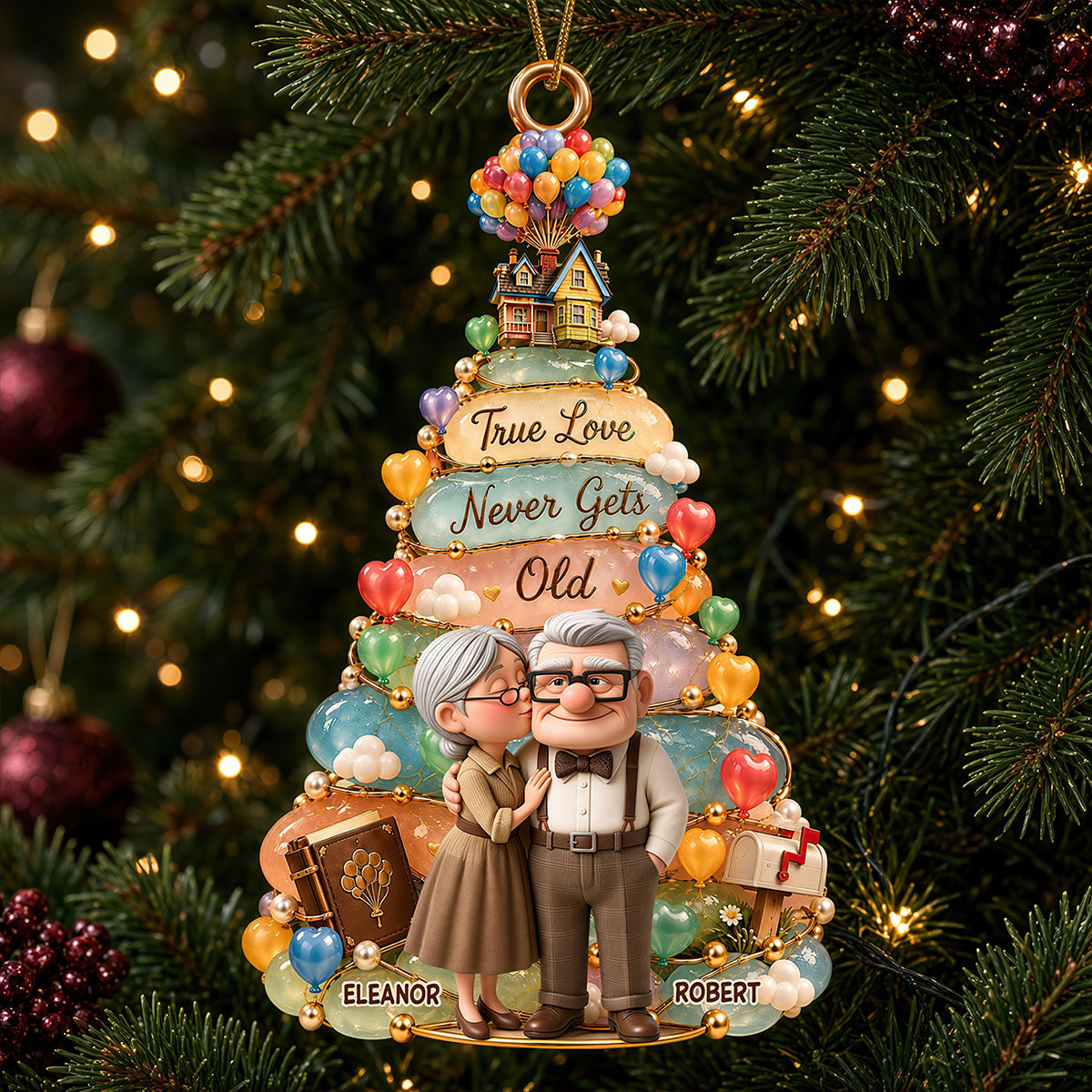 True Love Never Gets Old - Personalized Christmas Ornament for Couples Ornament PopCulturePrints