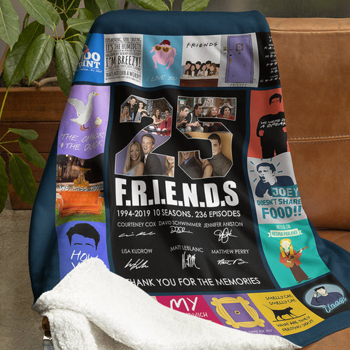 Friends TV Show Anniversary Blanket - Cozy Tribute for Fans Blanket PopCulturePrints