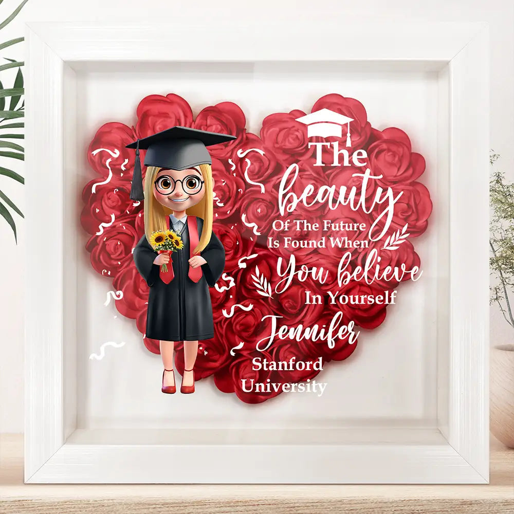 You Believed You Could So You Did - Personalized Mug for Your Daughter Flower Shadow Box PopCulturePrints