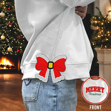 Load image into Gallery viewer, Festive Red Bow Merry Christmas Embroidered Sweatshirt
