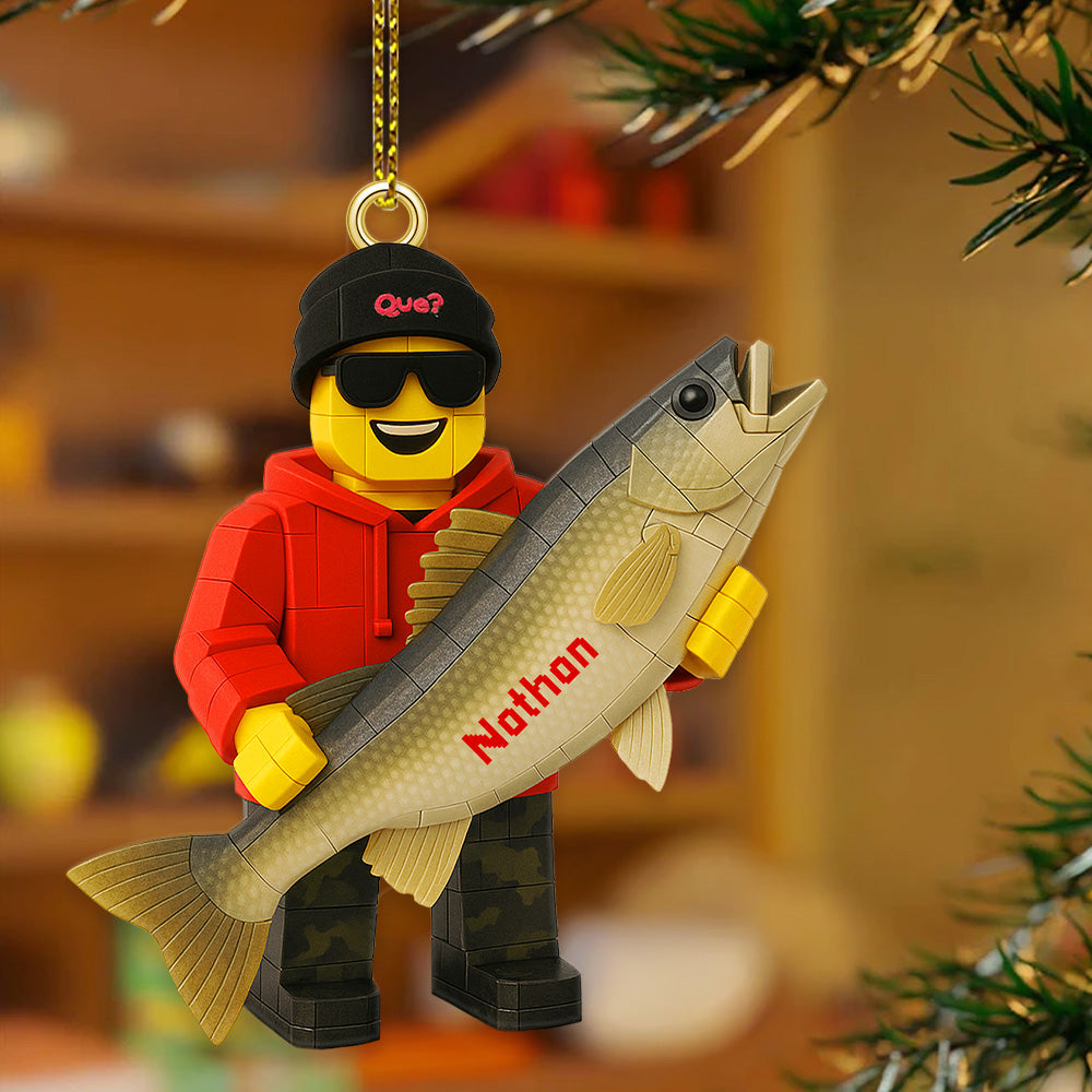 “Hooked on Memories” - Personalized Fishing Custom Photo Acrylic Ornament - Perfect Gift for Fishing Lovers Ornament PopCulturePrints