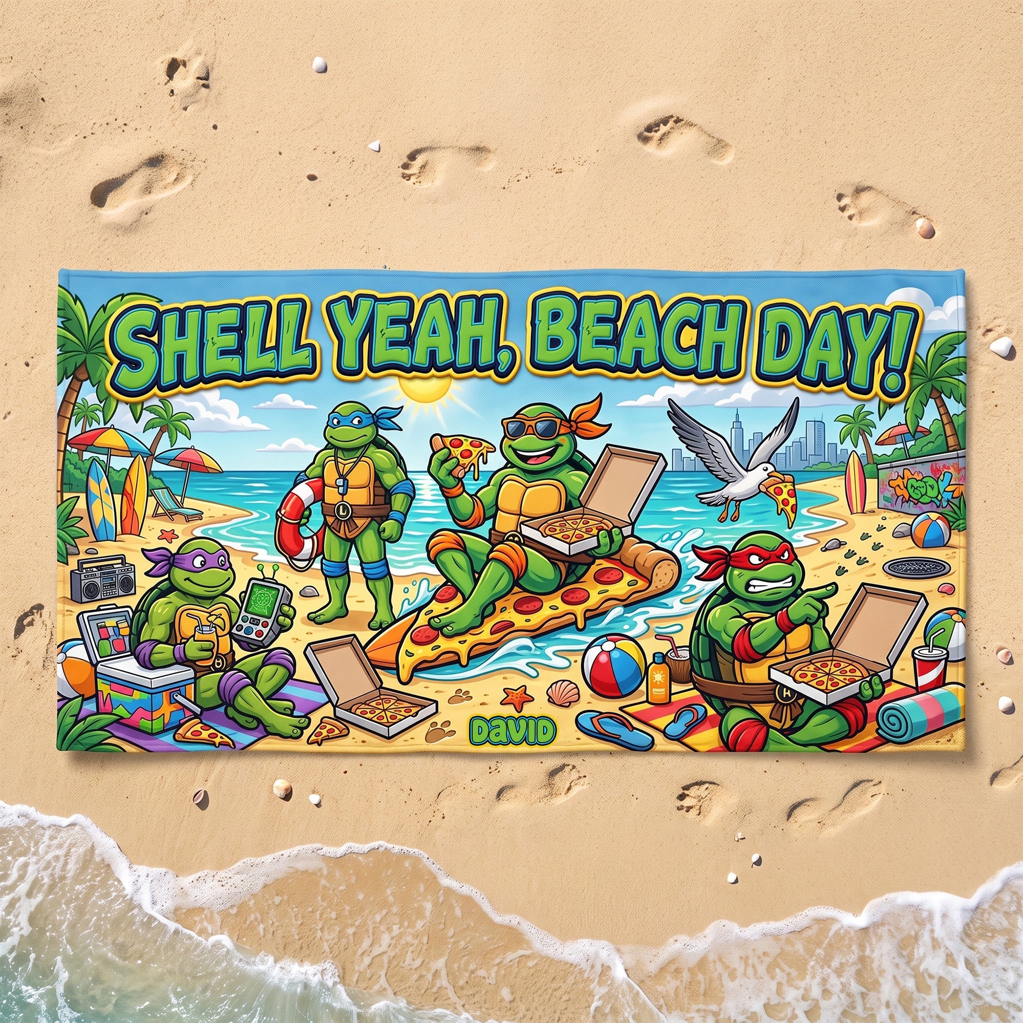 Shell Yeah, Beach Day Beach Towel - Personalized Gifts 04tyqn160726 Beach Towel PopCulturePrints