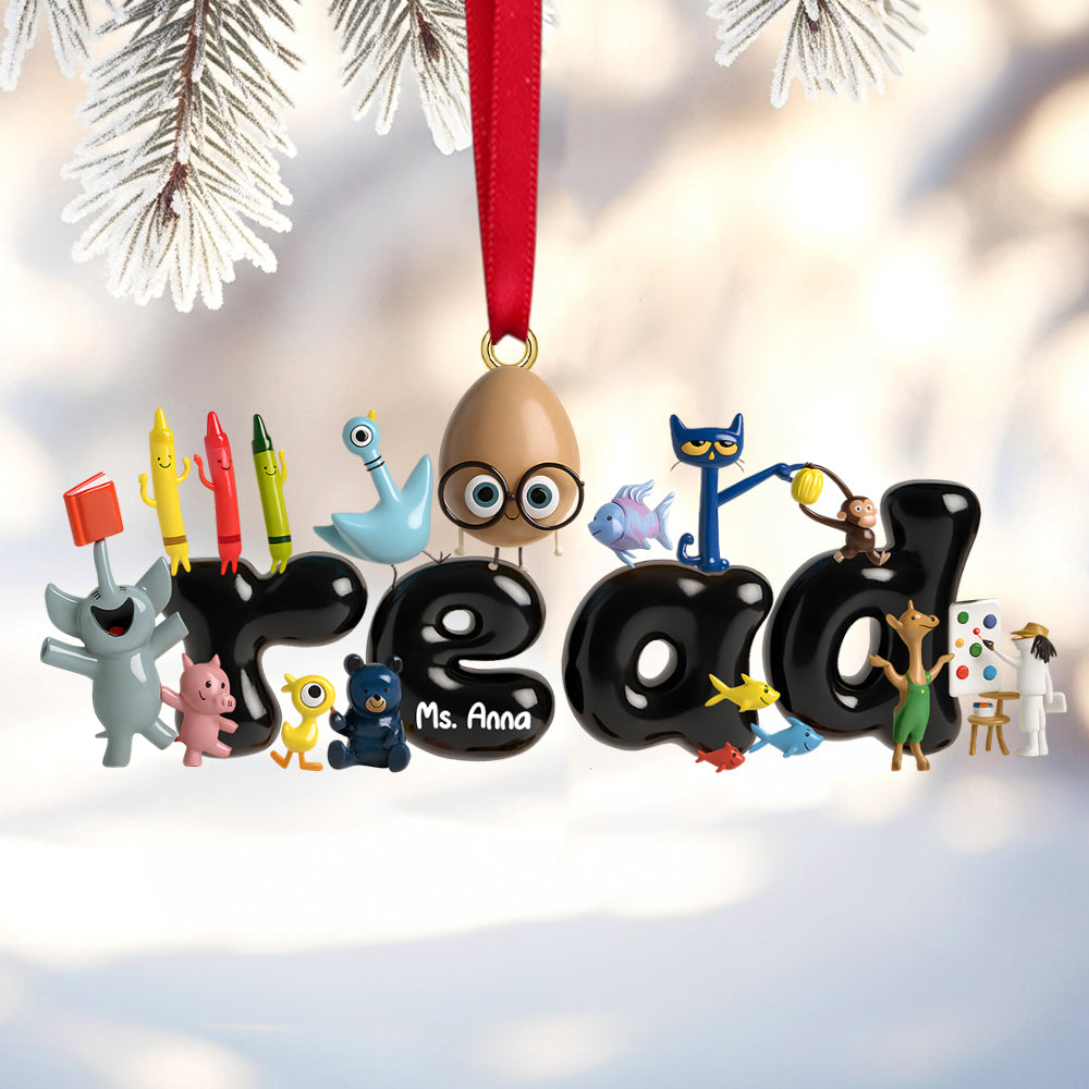 "Reading is a joy!" - Teacher Christmas Ornament - Personalized Gift for Educators Ornament PopCulturePrints