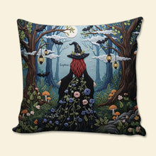 Load image into Gallery viewer, &quot;Embrace the Enchantment&quot; - Forest Witch Pillow, Customizable Gift for Witch Lovers Pillow PopCulturePrints
