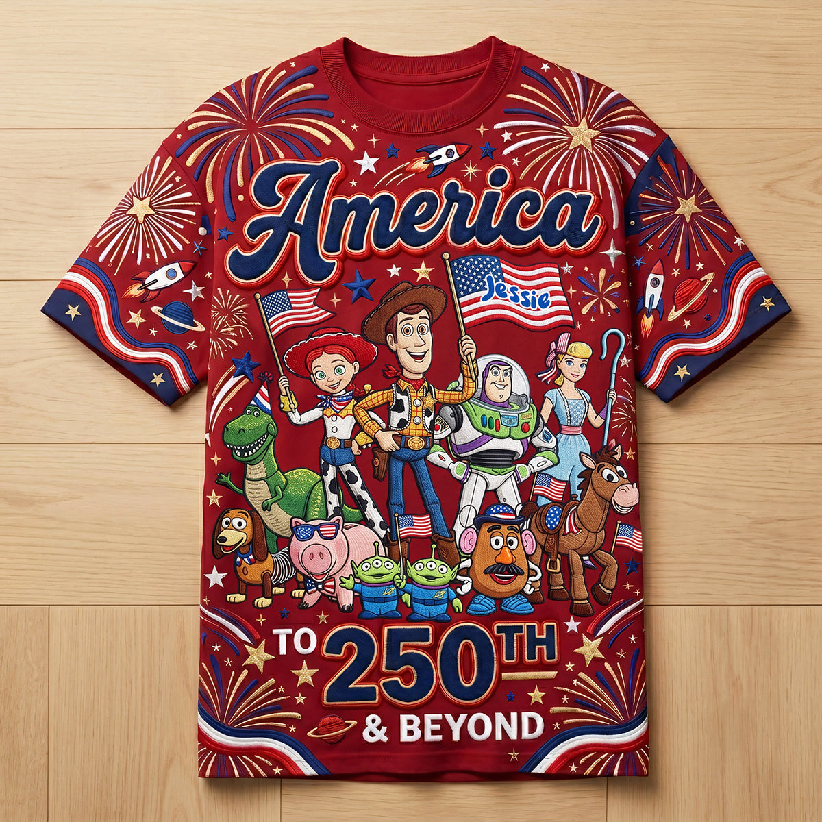 Celebrate America: 250th Patriotic Adventure Crew Shirt - Personalized Gift for Anniversaries and Special Occasions