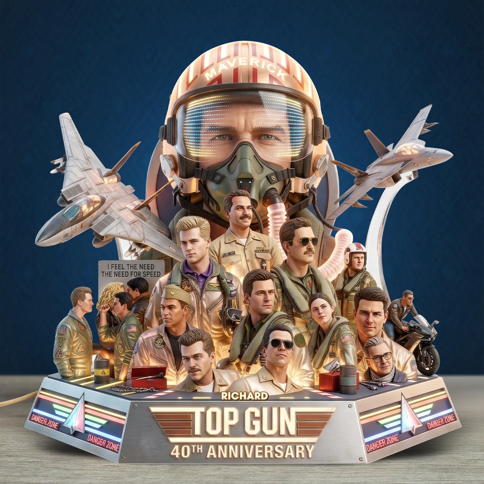 40 Years of Sky Legends Lightbox - Personalized Anniversary Gift for Top Gun Fans Light Box PopCulturePrints