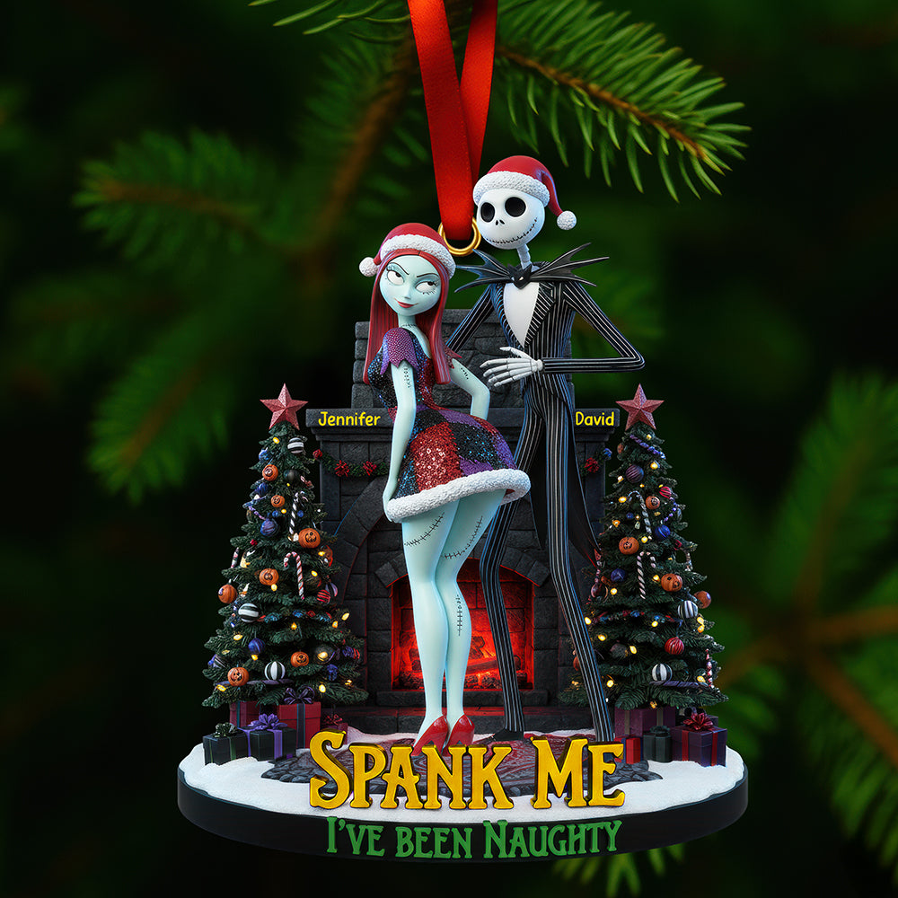 Spank Me, I've Been Naughty - Personalized Naughty Couple Christmas Ornament Ornament PopCulturePrints