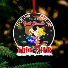 Load image into Gallery viewer, Personalized Cartoon Couple Kissing Christmas Ornament - Perfect Gift for Couples
