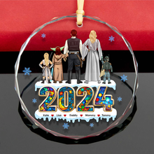 Load image into Gallery viewer, Personalized Family Christmas Ornament with Pop Culture Theme Ornament PopCulturePrints
