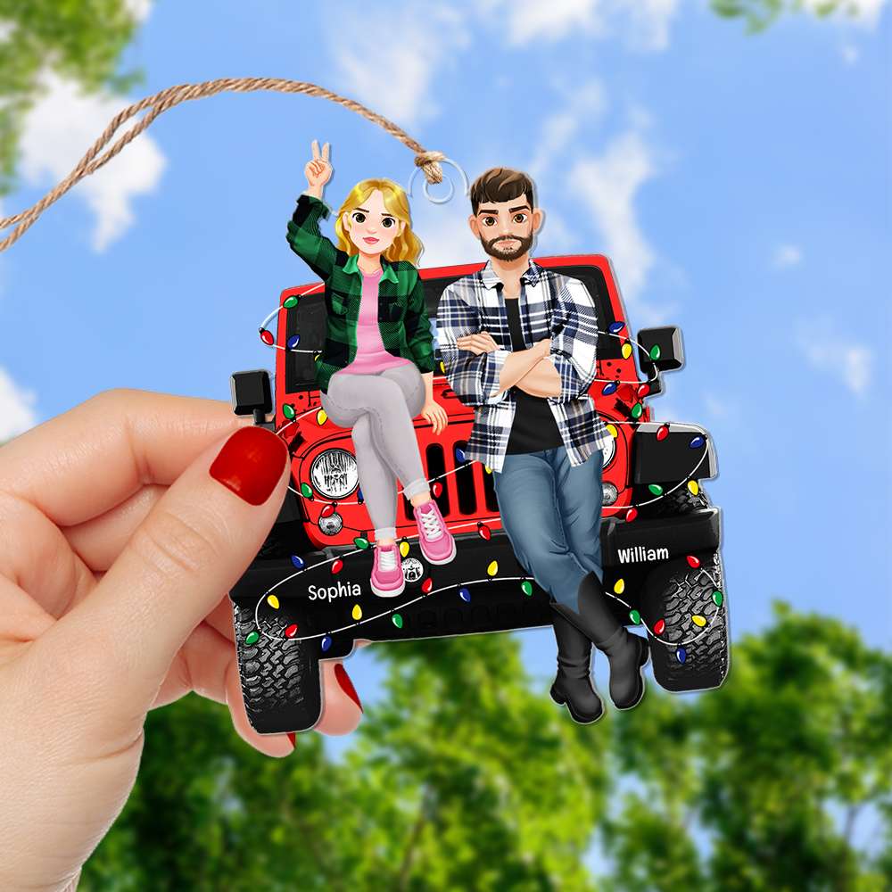 Personalized Off-Road Christmas Ornament for Couples - Customizable Names