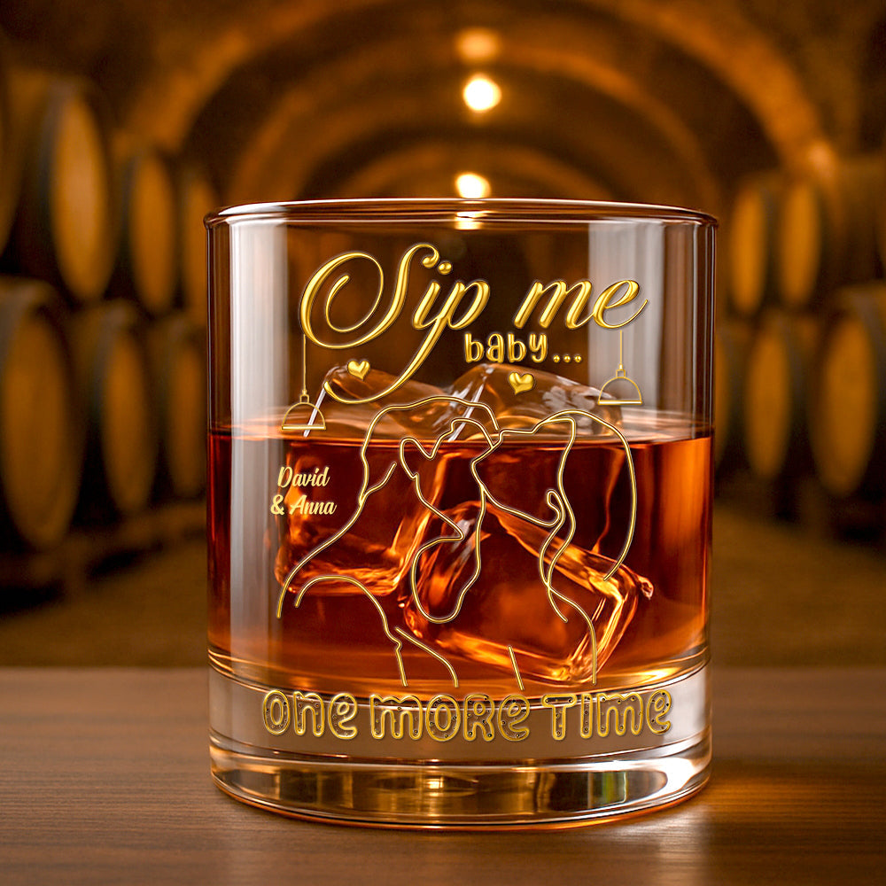 Sip Me Baby One More Time - Personalized 11oz Drinking Glass for Couples Glass PopCulturePrints