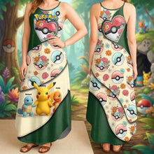 Load image into Gallery viewer, “For the Ultimate Pokémon Mom!” - Mom Of Pocket Creature Maxi Dress - Personalized Gifts For Mom Dress PopCulturePrints
