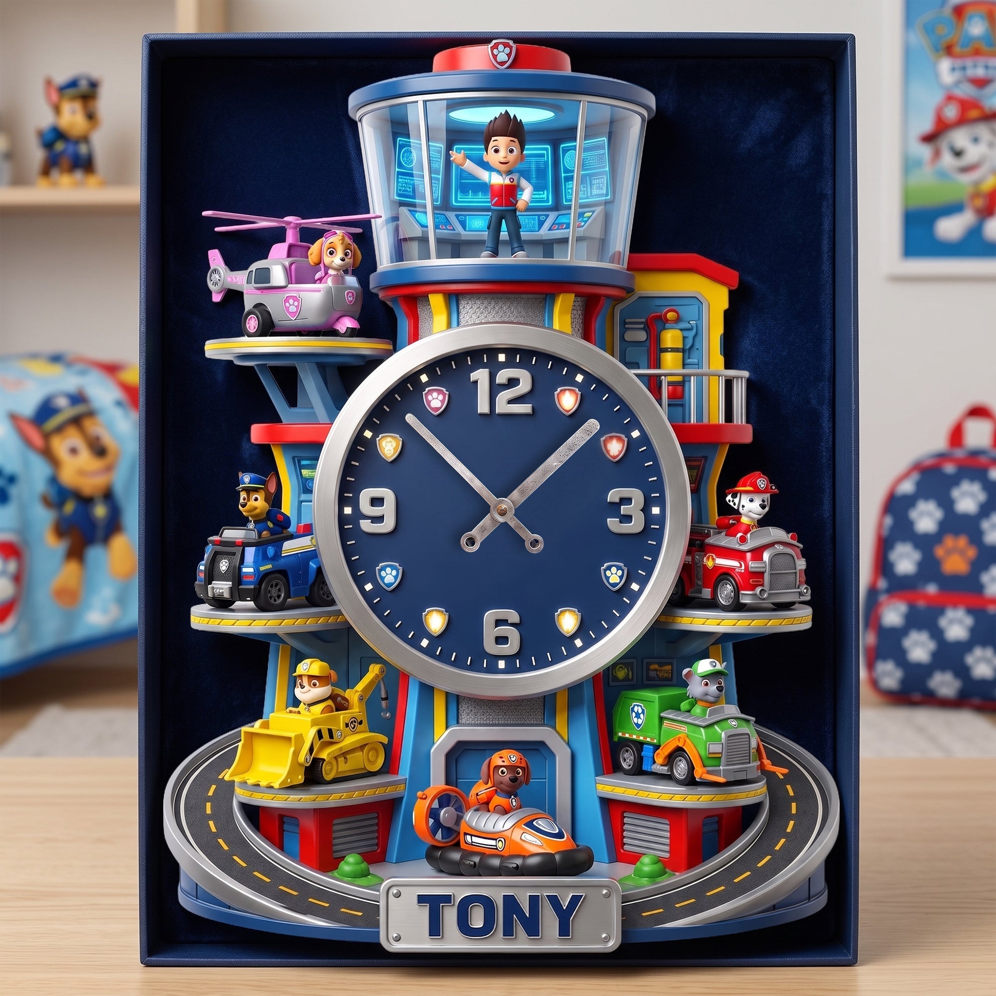 “Time for Adventure!” - Personalized Acrylic Hanging Wall Clock - A Perfect Gift for Kids