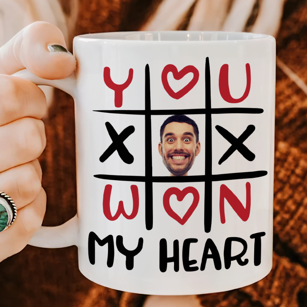 Personalized Tic Tac Toe Mug for Couples - You Won My Heart Coffee Mug PopCulturePrints