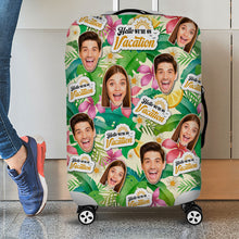 Load image into Gallery viewer, Personalized Couple Luggage Cover - Upload Your Faces with Lemon Pattern Luggage Covers PopCulturePrints
