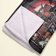 Load image into Gallery viewer, Personalized Horror Movie Lover&#39;s Blanket - Eat Pizza and Watch Horror Movies Design
